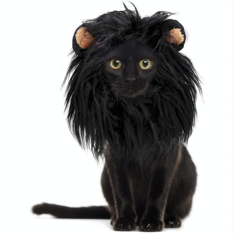 2 PCS Pet Dog Cat Imitation Lion Headgear Headdress Wig Hat, Size: L