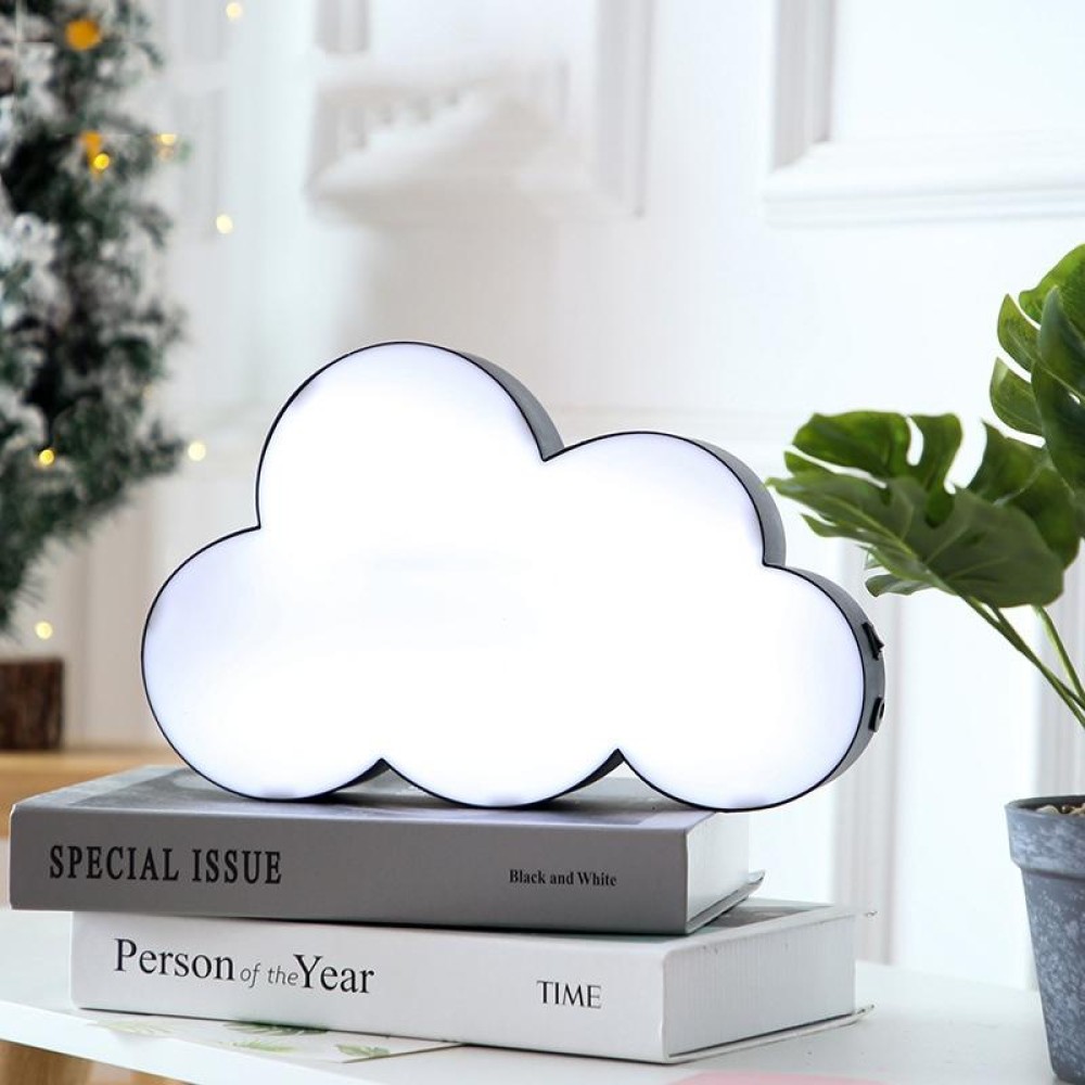 HS-007 LED Letter DIY Cloud Erasable Message Board Confession Lamp(Black)