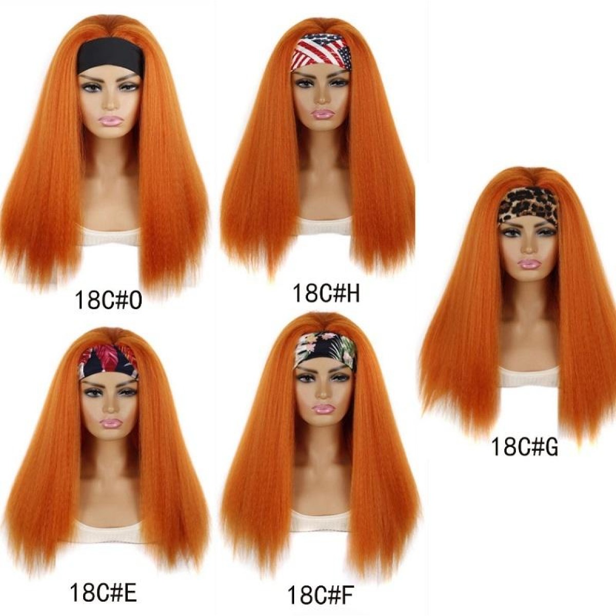 Turban Headband Corn Beard Long Hair Wig Headgear, Color Classification: 18C # H