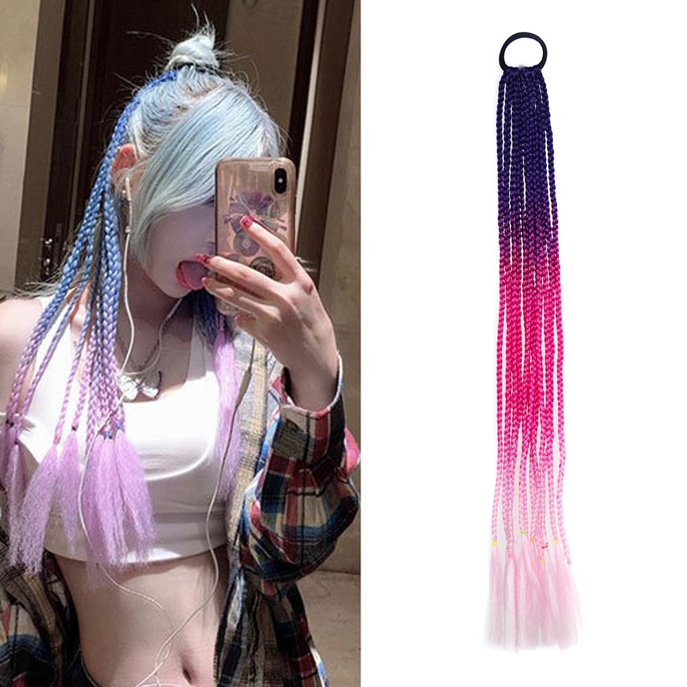 FQXBMW Colorful Braid Hair Band Wigs Corn Silk Colorful Dreadlocks Ponytail, Color: 27