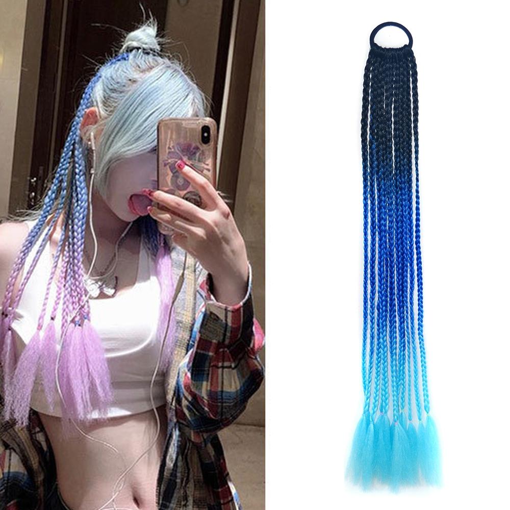 FQXBMW Colorful Braid Hair Band Wigs Corn Silk Colorful Dreadlocks Ponytail, Color: 35