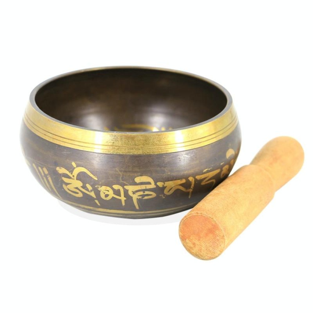 FB02-T8 Buddha Sound Bowl Yoga Meditation Bowl Home Decoration, Random Color And Pattern Delivery, Size: 8.5cm(Bowl+Small Wooden Stick)