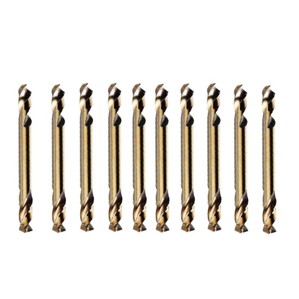 10 PCS M35 Cobalt-Containing Twist Drill Bit High-Speed Steel Double Head Metal Steel Plate Expansion Hole Drill, Model: Double Head 4.0mm