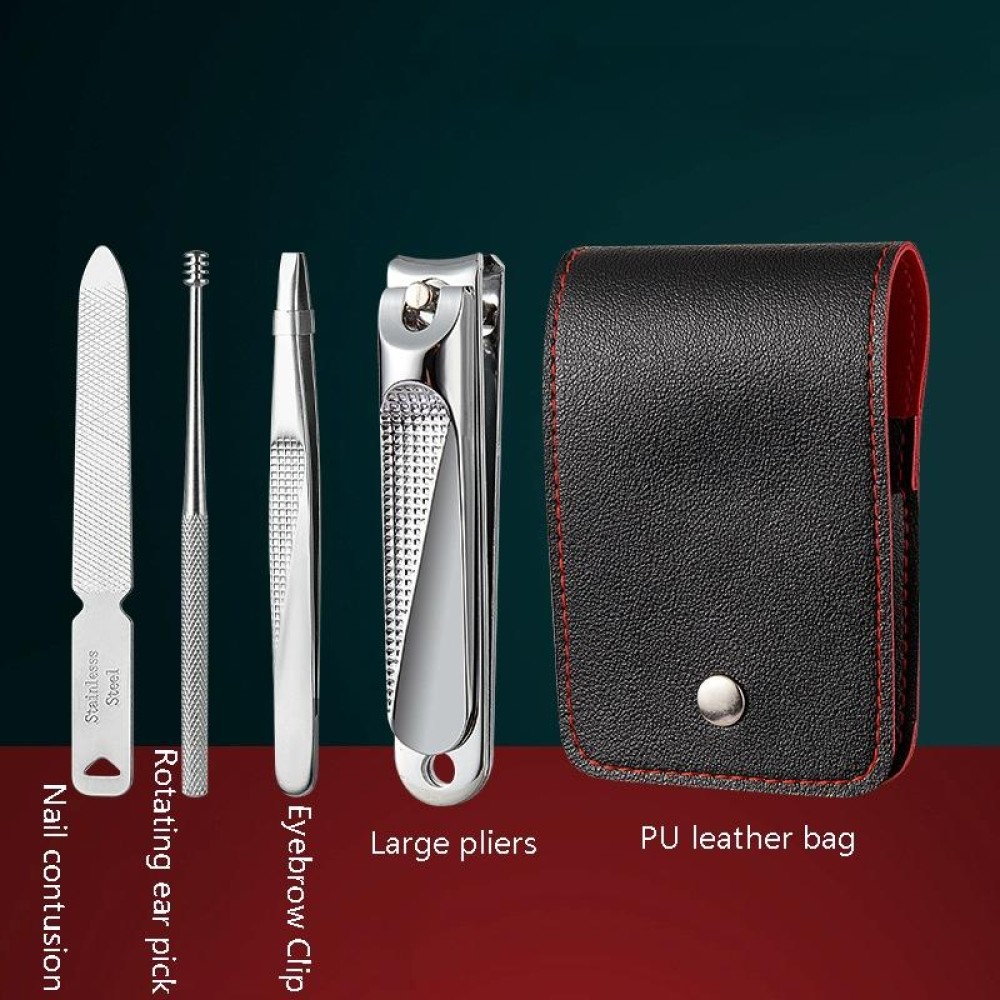 5pcs /Set Nail Scissors Portable Manicure Tool, Style: Classic (Silver)