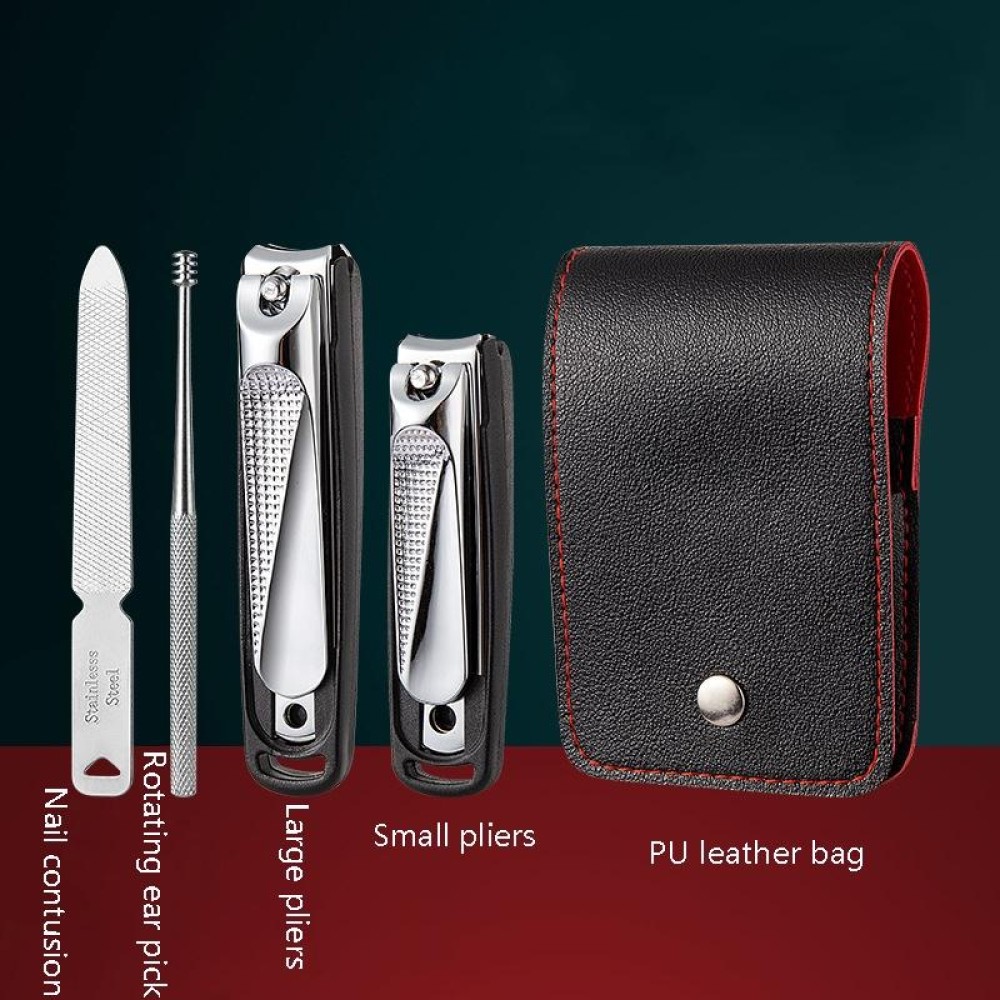 5pcs /Set Nail Scissors Portable Manicure Tool, Style: Anti-splash (Silver)