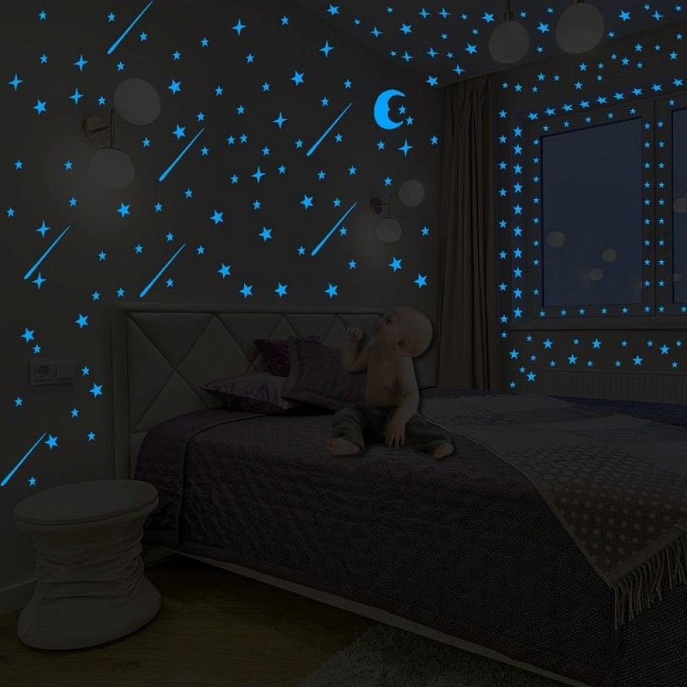 2 Packs AFG3269 Luminous Star Moon Meteor Combination Wall Sticker Home Decoration Wall Sticker(Blue)