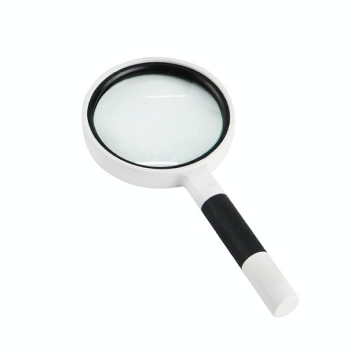 Hand-Held Reading Magnifier Glass Lens Anti-Skid Handle Old Man Reading Repair Identification Magnifying Glass, Specification: 75mm 4 Times (Black White)