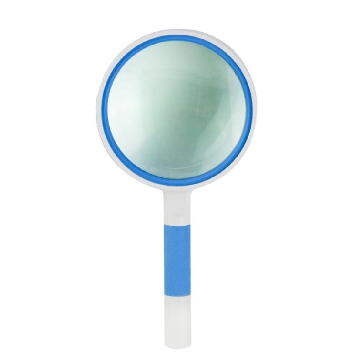 Hand-Held Reading Magnifier Glass Lens Anti-Skid Handle Old Man Reading Repair Identification Magnifying Glass, Specification: 85mm 10 Times (Blue White)