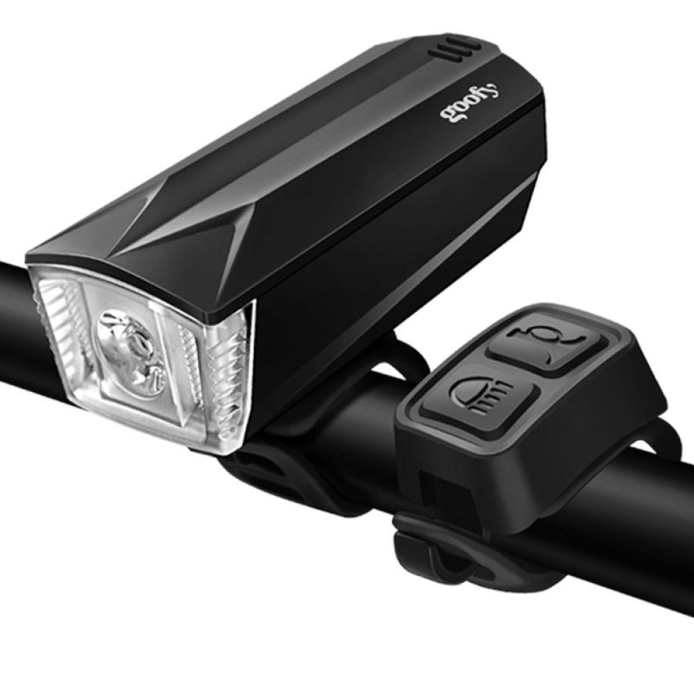 GOOFY DT-6103 Bicycle Horn Light Mountain Bike Front Light Warning Light Specification: Battery (3 Watt Black)
