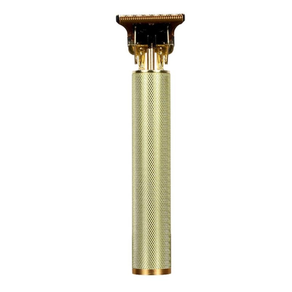Hollow T-Shaped Steel Head Hair Trimmer USB Charging Carving Electric Hair Clipper, Color: Gold