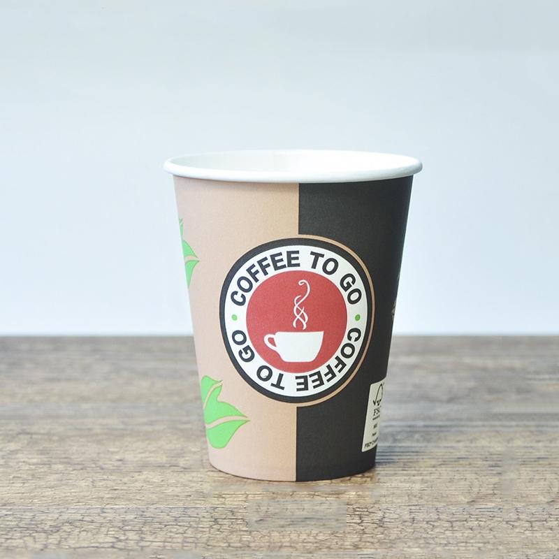 100 PCS 12oz Leaves Thickened kraft Paper Corrugated Coffee Cup