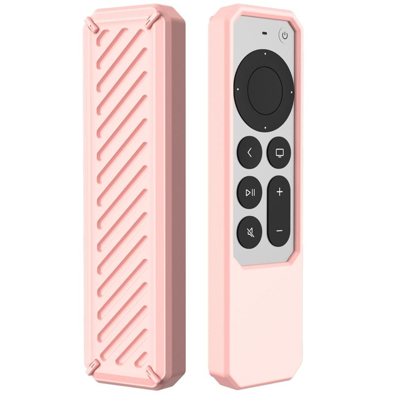 2 PCS Remote Control All-Inclusive Anti-Drop Silicone Protective Cover, Applicable Model: For Apple TV 4K 2021(Pink)