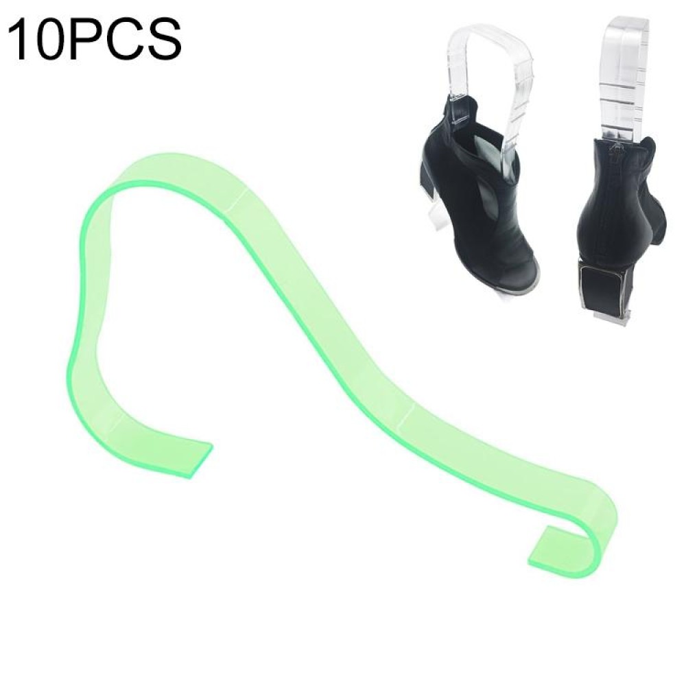 10 PCS Plastic Thickened Transparent Elastic Anti-Wrinkle Anti-Flat Shoe Rack Shoe Store Display Shoe Rack, Colour: 4# Shoe Tree Green