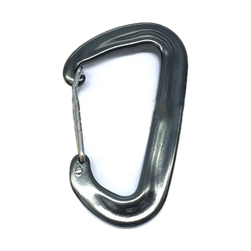 AD802U 8cm Aluminum Alloy Mountaineering D-Shaped Spring Safety Hook, Color Random Delivery