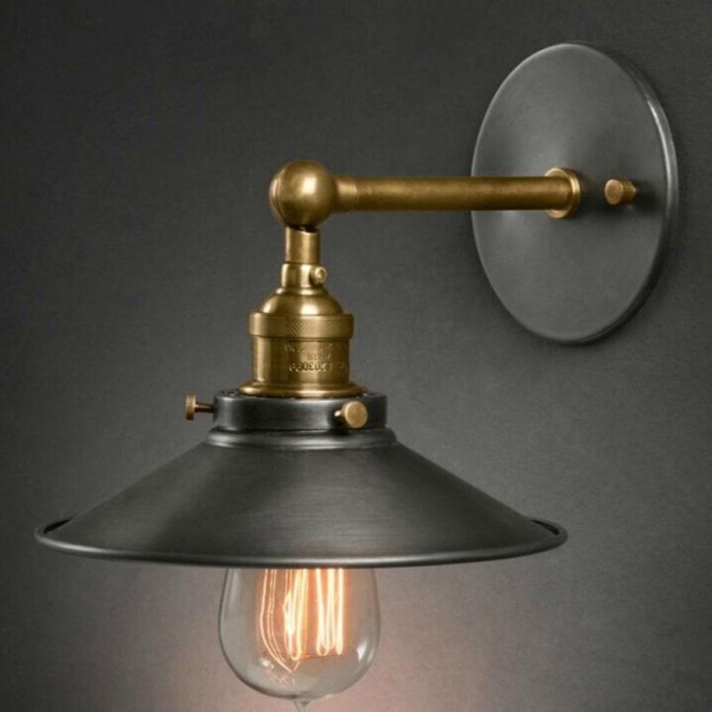 Antique Pure Copper Single-head Wall lamp Living Room Vintage Fashion Bar Lamp without Bulbs, Size:30cm