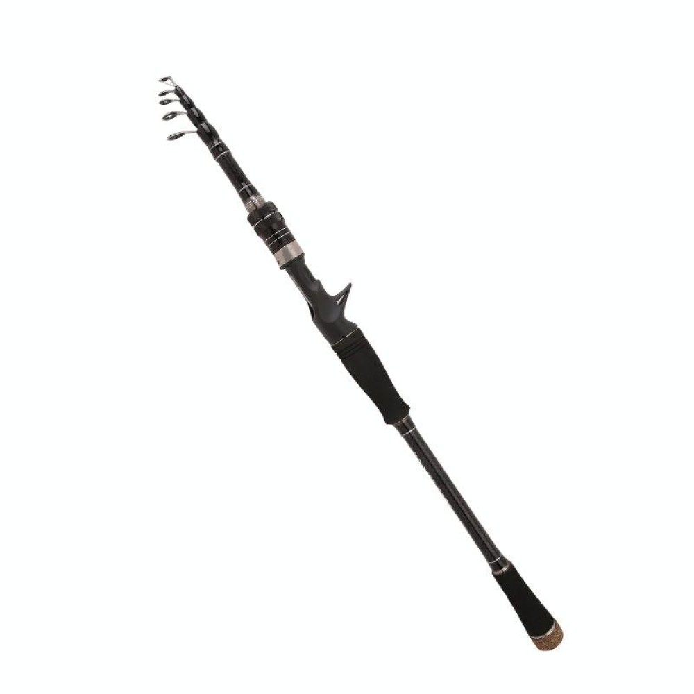Carbon Telescopic Luya Rod Short Section Fishing Throwing Rod, Length: 1.8m(Curved Handle)