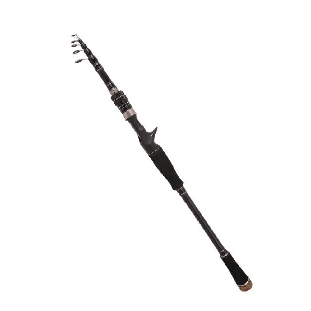 Carbon Telescopic Luya Rod Short Section Fishing Throwing Rod, Length: 2.7m(Curved Handle)