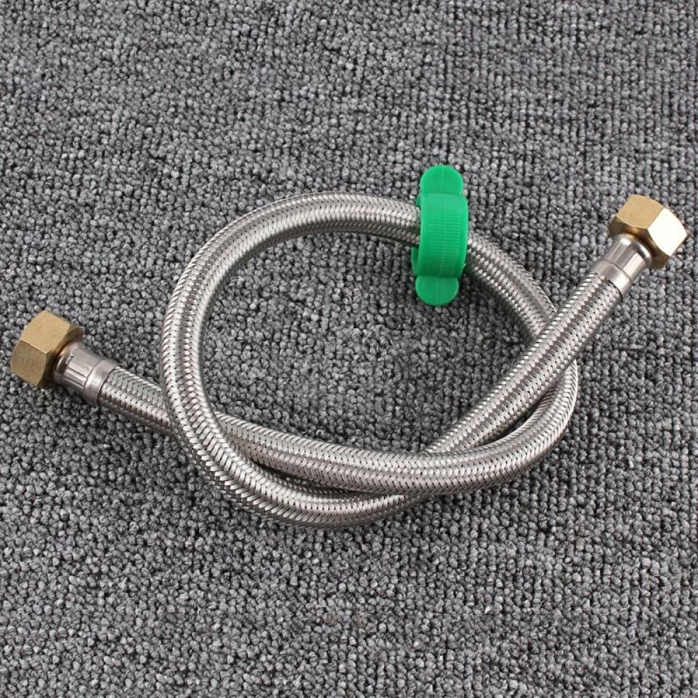 1.2m Copper Hat 304 Stainless Steel Metal Knitting Hose Toilet Water Heater Hot And Cold Water High Pressure Pipe 4/8 Inch DN15 Connecting Pipe