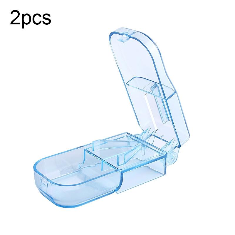 10 PCS R8335 Transparent Medicine Cutter Food Grade Plastic Split Cartridge Pill Separator(Blue)
