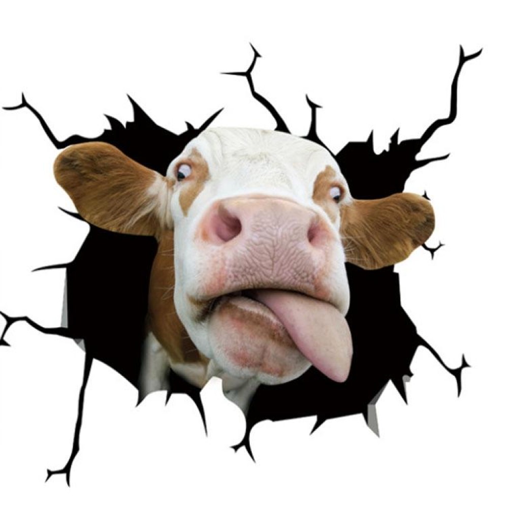 7 PCS Animal Wall Stickers Cattle Head Hoisting Car Window Static Stickers(Cow 01)