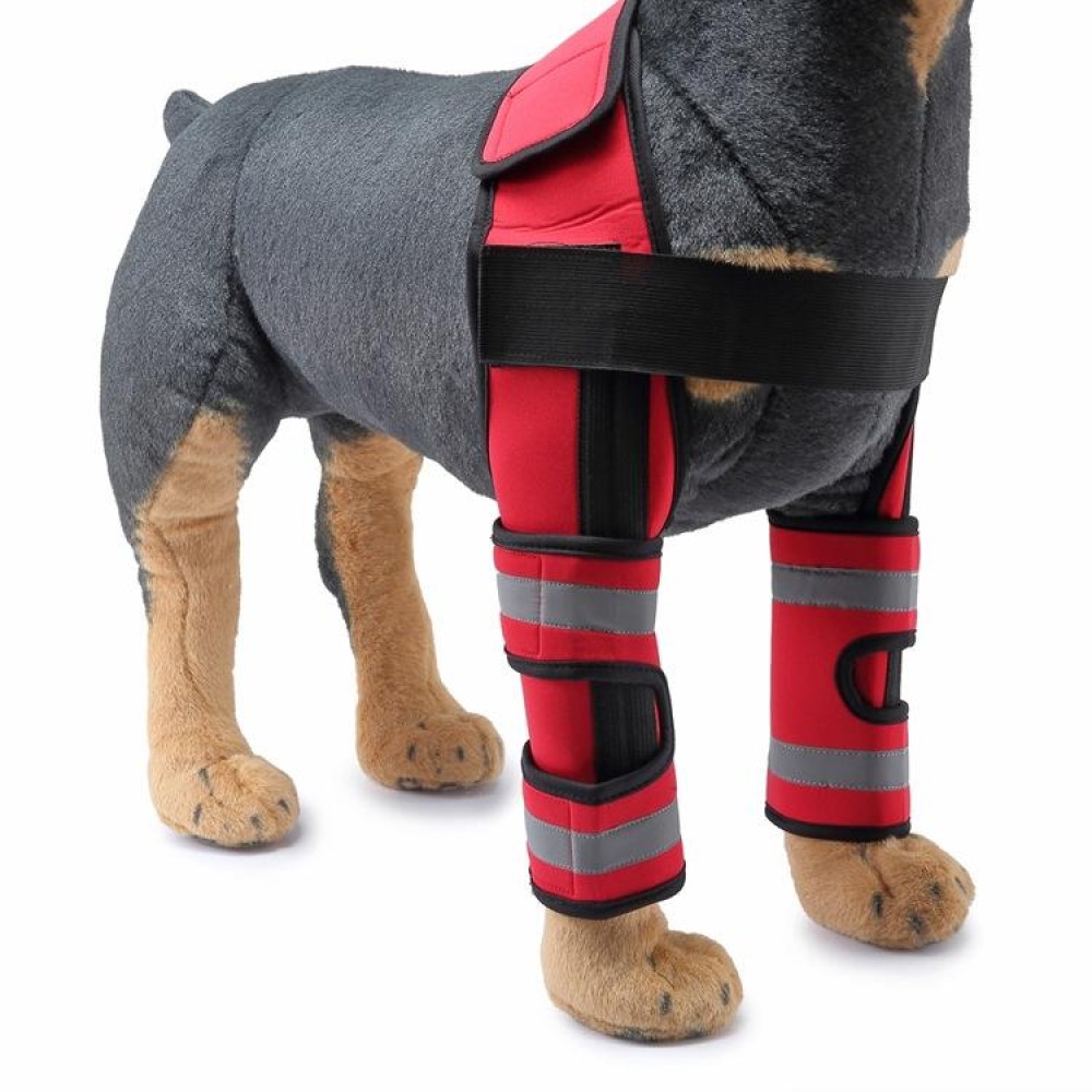 Pet Dog Leg Knee Guard Surgery Injury Protective Cover, Size: S(Support Strips Model (Red))