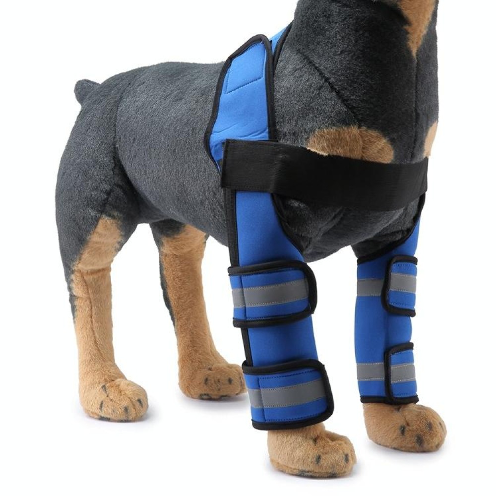 Pet Dog Leg Knee Guard Surgery Injury Protective Cover, Size: L(Support Strips Model (Blue))