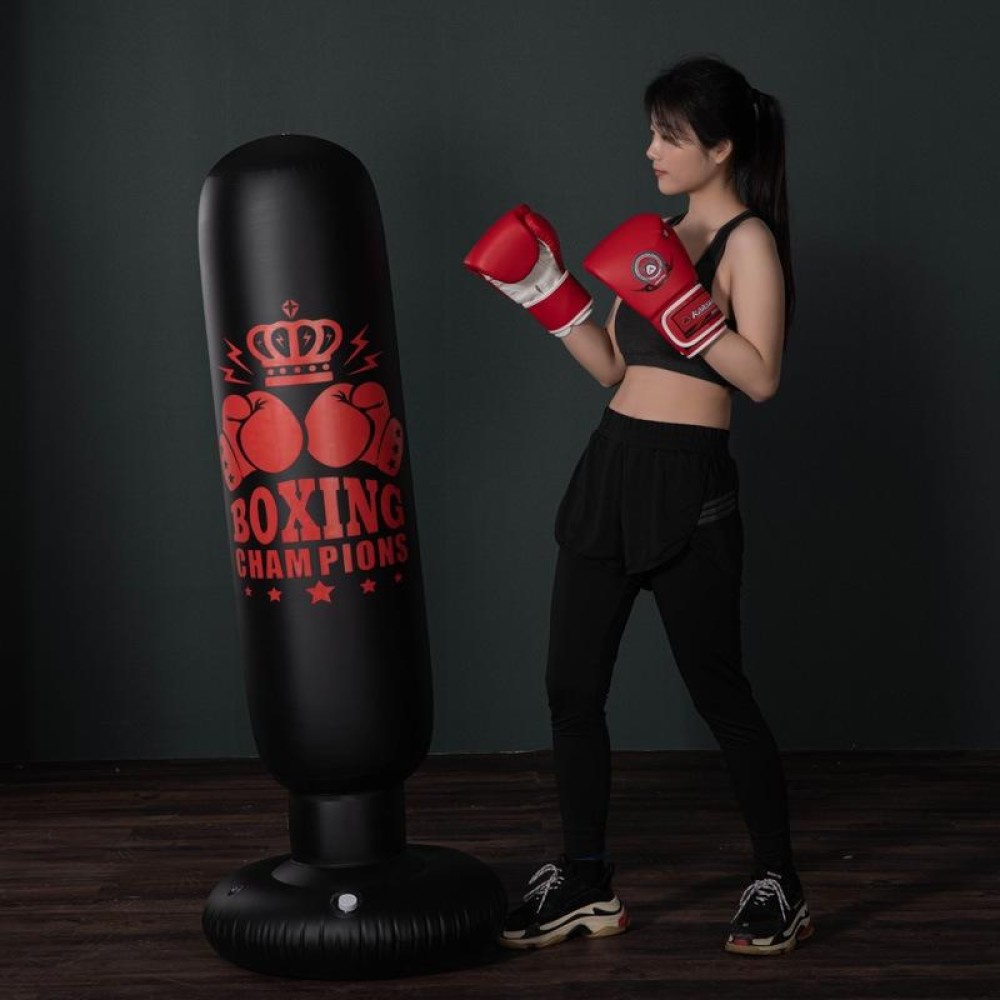 1.6m Fitness Vertical Inflatable Boxing Column Adult Inflatable Non-Tumbler Sandbag(Crown (2092))