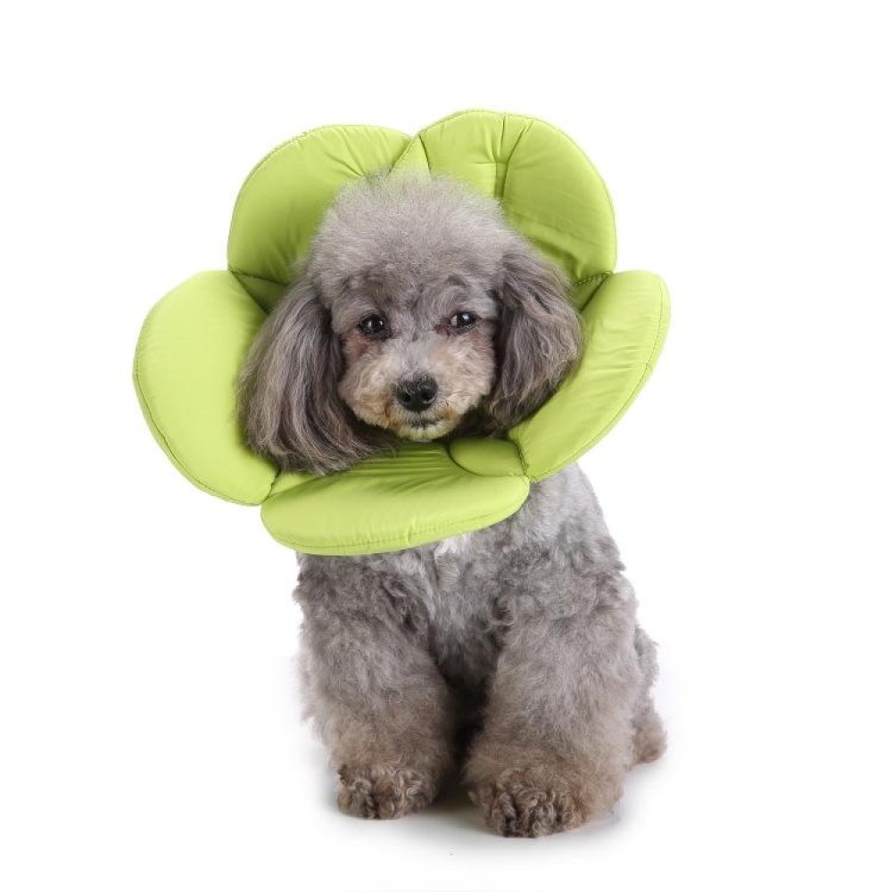Pet Protection Collar Dog Flower Protection Collar, Specification: L(Green)