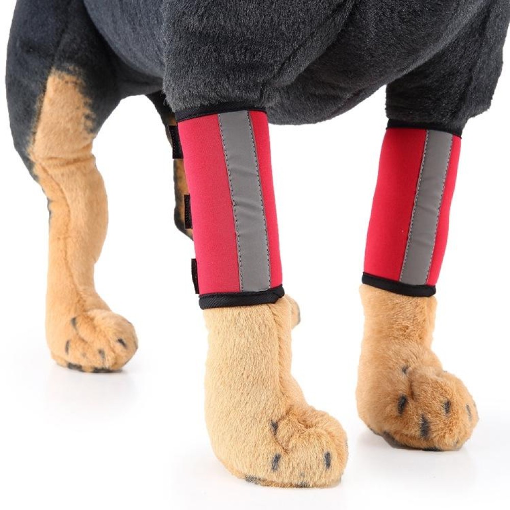 Pet Knee Protector Dog Surgery Injury Protective Cover, Size: S(Red Reflection)