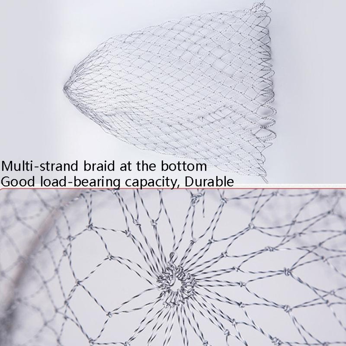 Foldable Stainless Steel Dip Net Head Fishing Net, Specification: Solid 50cm Big Mesh