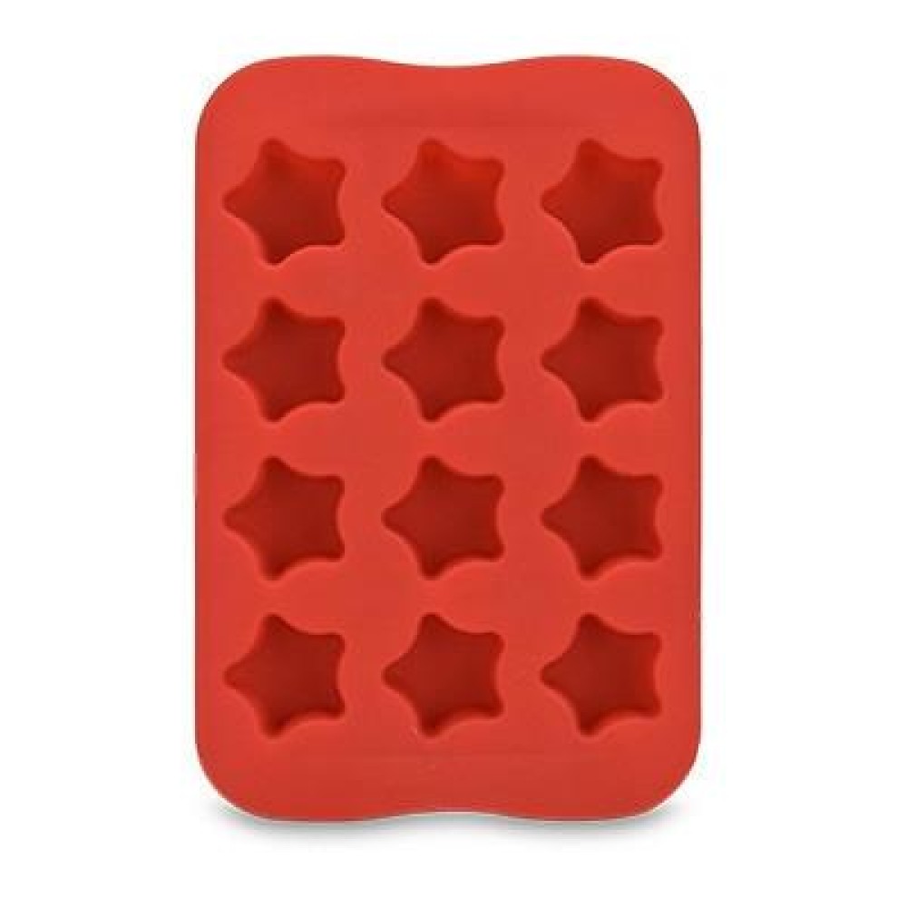 Silicone Chocolate Mold Tray Creative Geometry Shaped Ice Cube Cake decoration Mold, Shape:Star(Red)