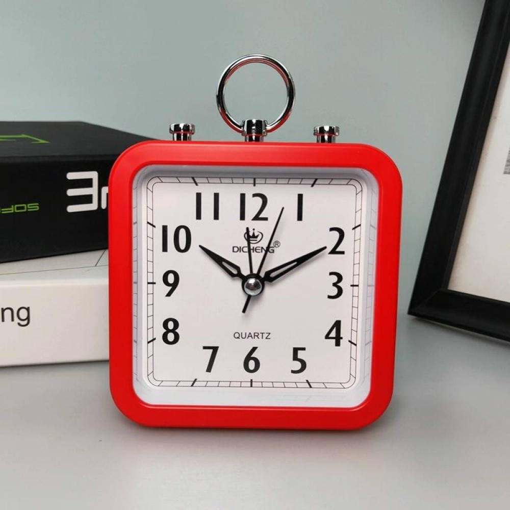 2 PCS Candy Color Office Home Student Square Alarm Clock(Red)