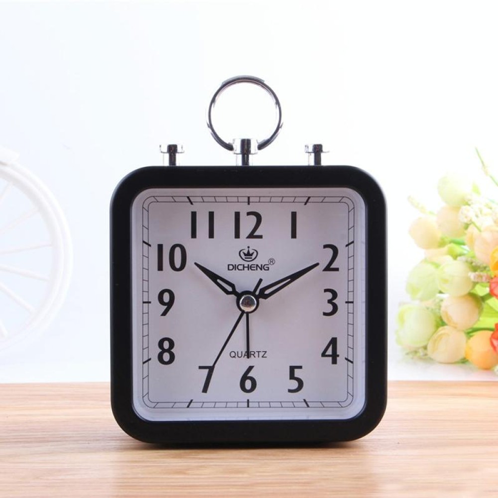 2 PCS Candy Color Office Home Student Square Alarm Clock(Black)