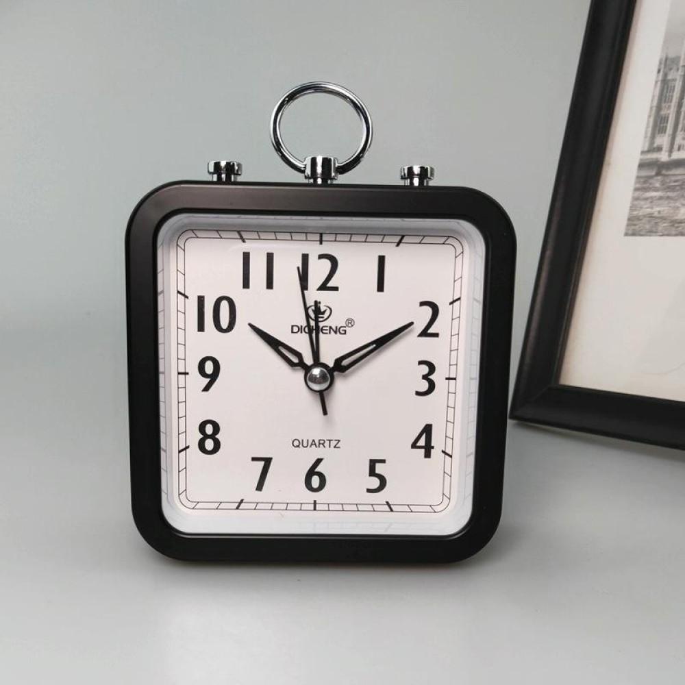 2 PCS Candy Color Office Home Student Square Alarm Clock(Black)