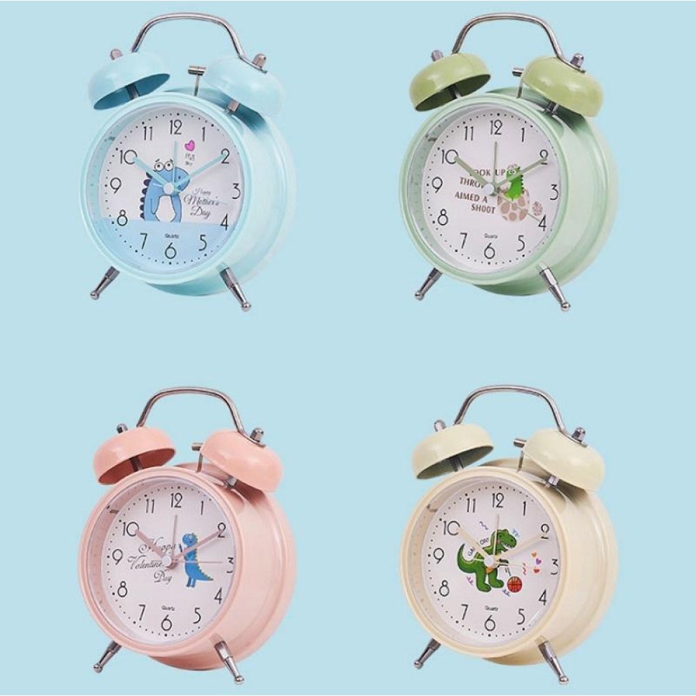 Student Cute Style Bell Alarm Clock Bedside Mute Clock With Light Specification： Y33 3 Inch (Beige)