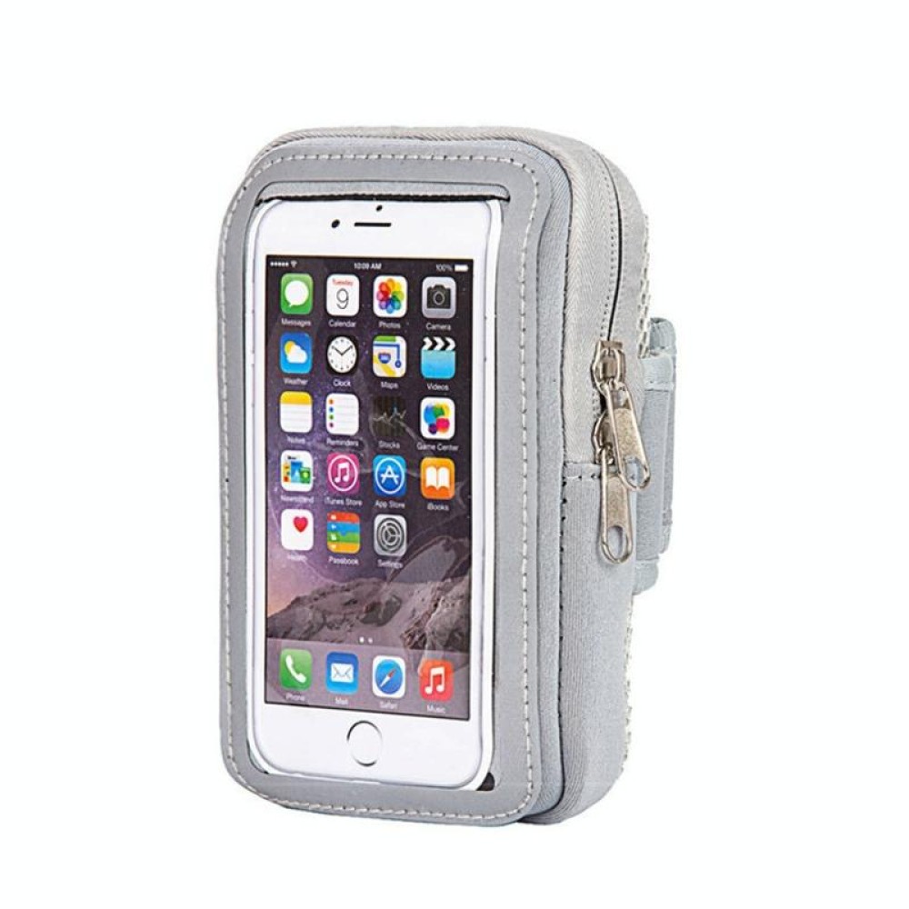 3 PCS Comfortable And Breathable Sports Arm Bag Mobile Phone Wrist Bag For 5.5 Inch Mobile Phone(Grey)
