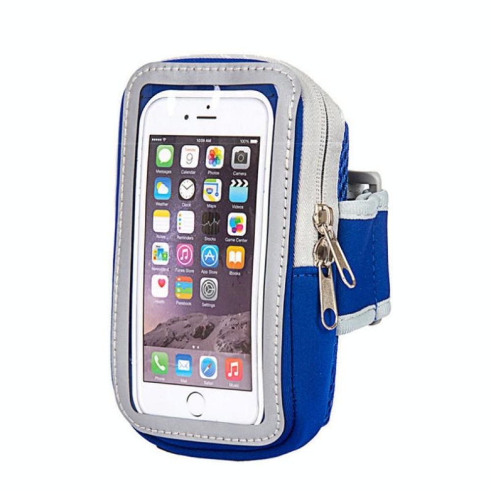 3 PCS Comfortable And Breathable Sports Arm Bag Mobile Phone Wrist Bag For 4-6.5 Inch Mobile Phone(Blue)