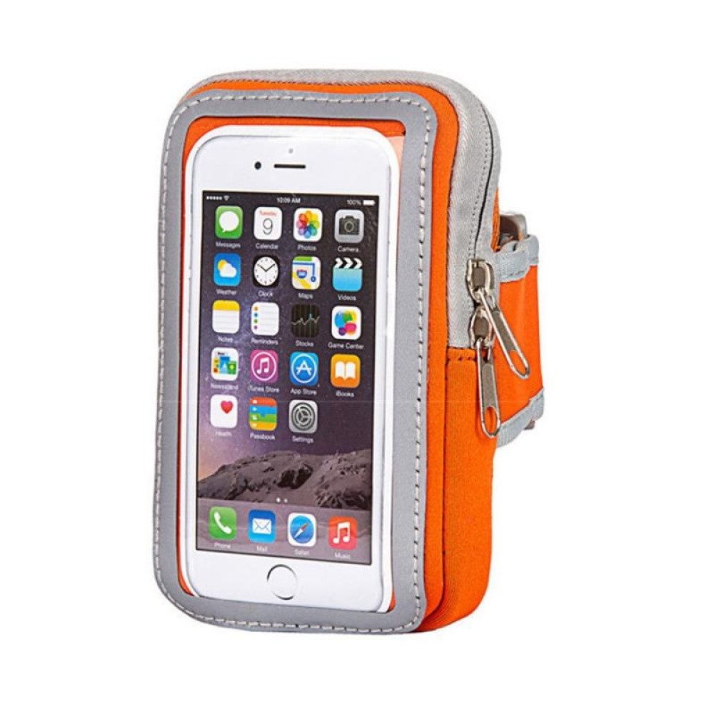 3 PCS Comfortable And Breathable Sports Arm Bag Mobile Phone Wrist Bag For 4-6.5 Inch Mobile Phone(Orange)