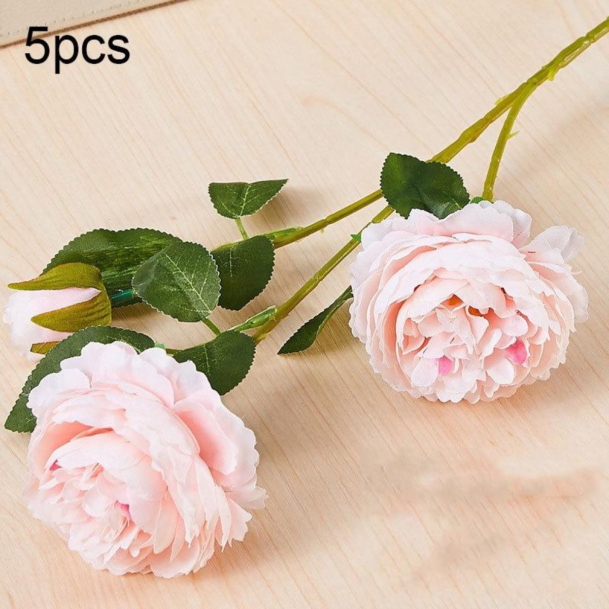 5pcs JC0055 Continental Core Flower Beam Wedding Simulation Flower Home Artificial Silk Flower(Peony Light Pink)