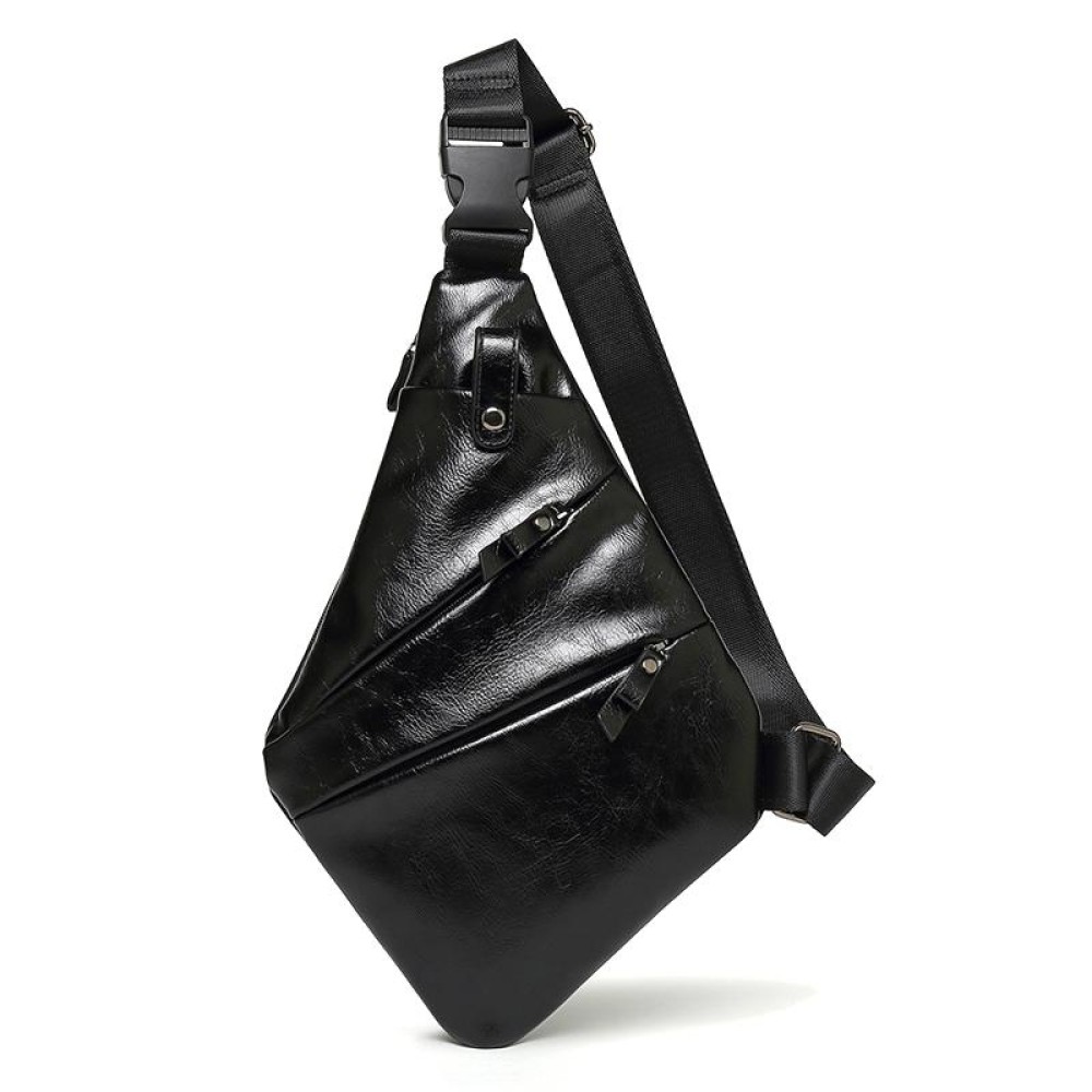 Y-1540 Multi-interlayer Close-Fitting Anti-Theft PU Outdoor Crossbody Bag(Black)