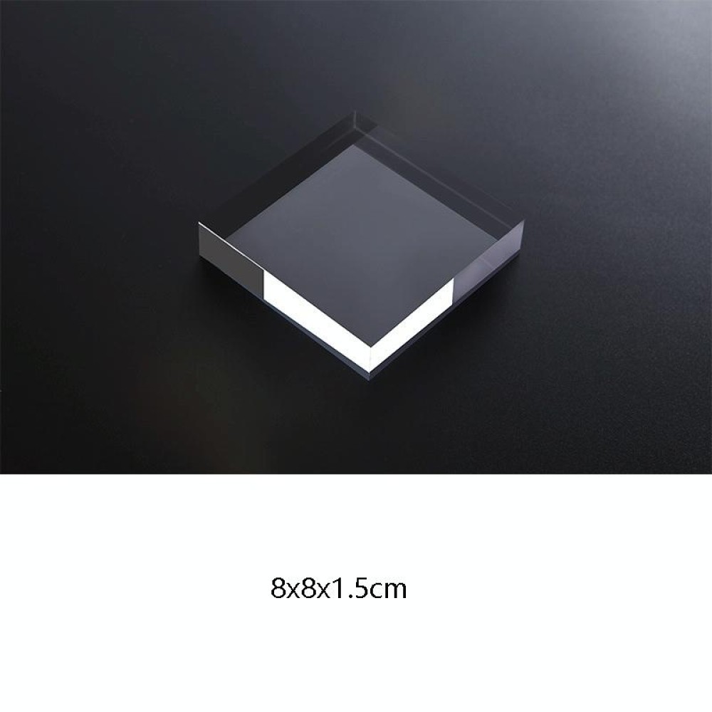 2 PCS Square 8x8x1.5cm Transparent Acrylic Geometric Photo Props Photography Background Plate Ornaments
