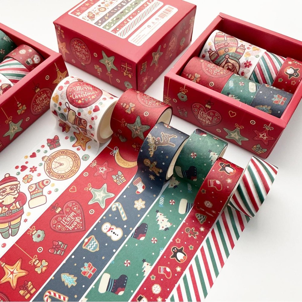 Boxed Christmas Pocket Tape Decoration Material(Christmas Combination Set)