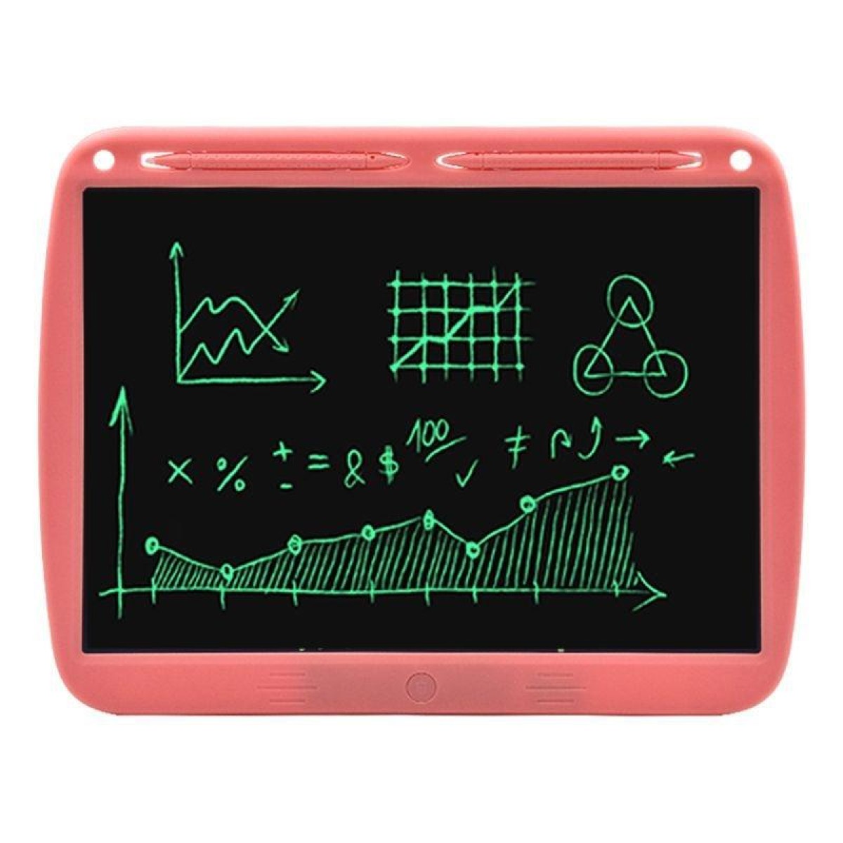 15inch Charging Tablet Doodle Message Double Writing Board LCD Children Drawing Board, Specification: Monochrome Lines (Pink)
