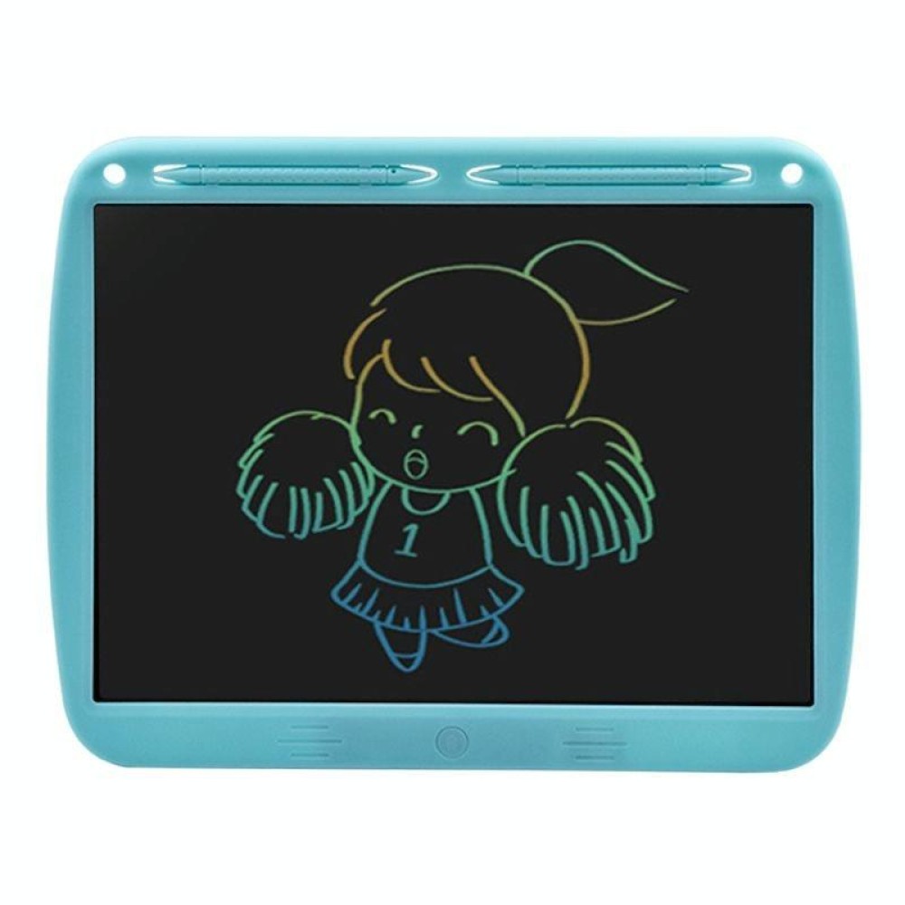 15inch Charging Tablet Doodle Message Double Writing Board LCD Children Drawing Board, Specification: Blue Colorful Lines (Blue)