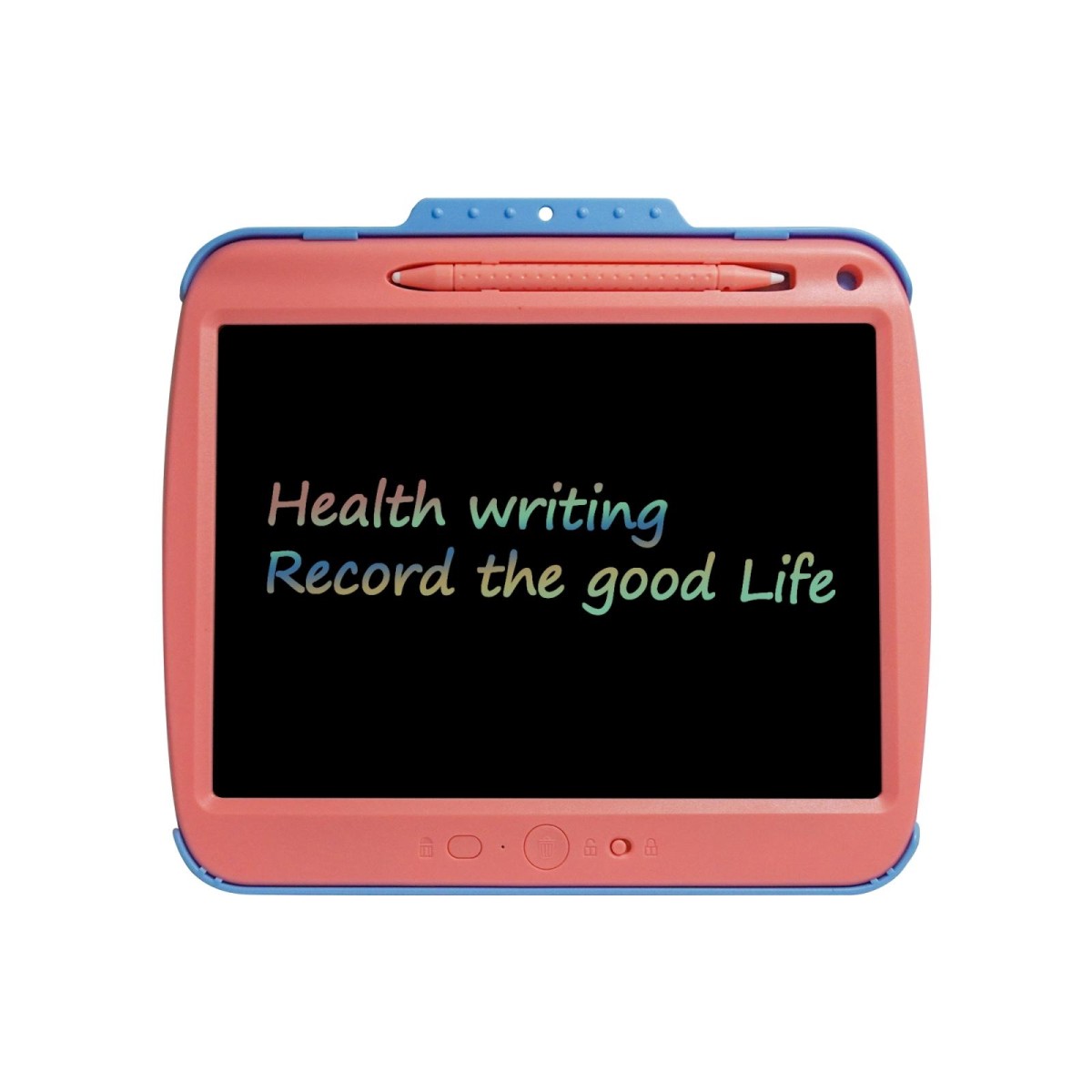 9 Inch Charging LCD Copy Writing Panel Transparent Electronic Writing Board, Specification: Colorful Lines (Pink)
