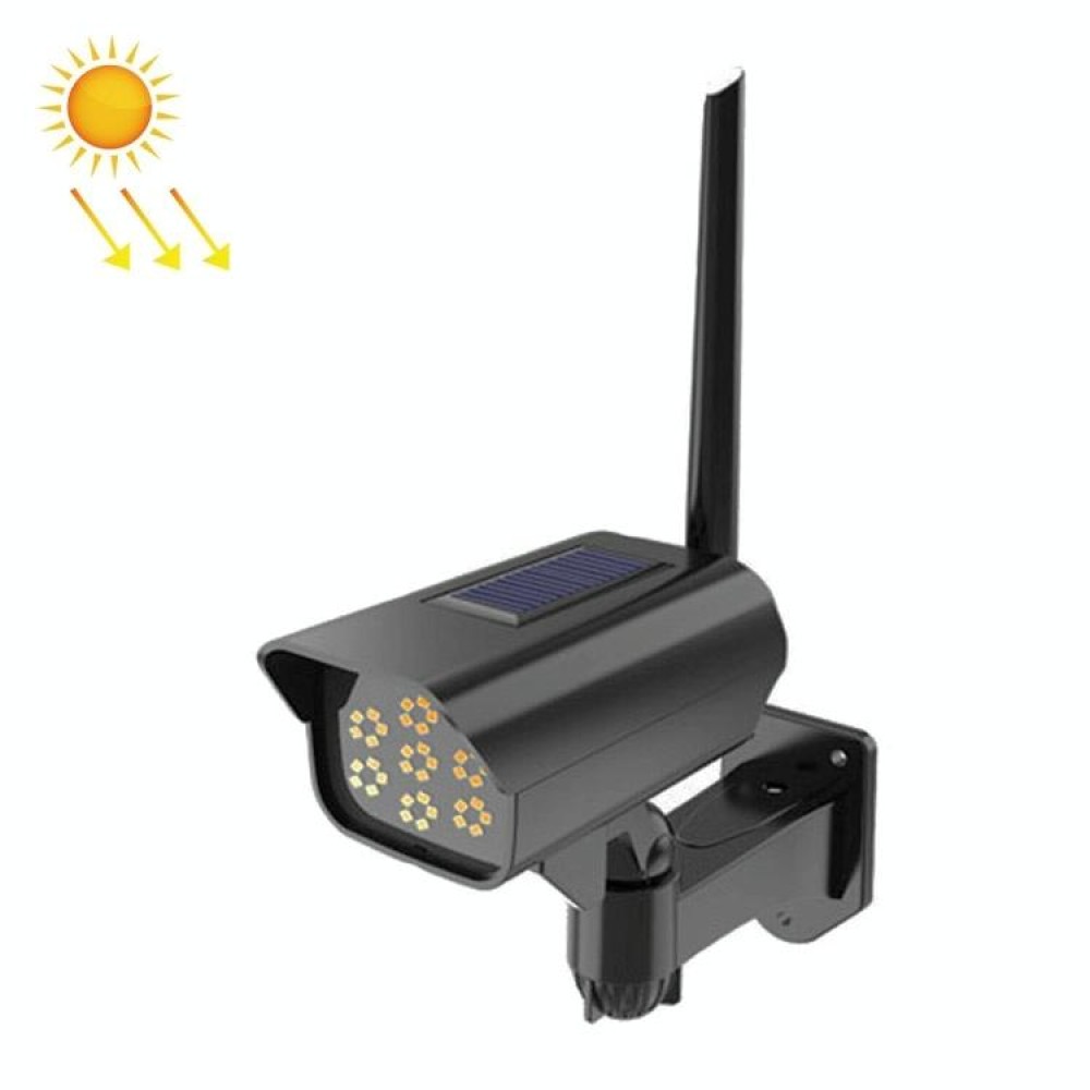 Solar Sensor LED Wall Light Simulation Surveillance Camera Glare Anti-Thief Street Lamp, Style: 35LED (Black)