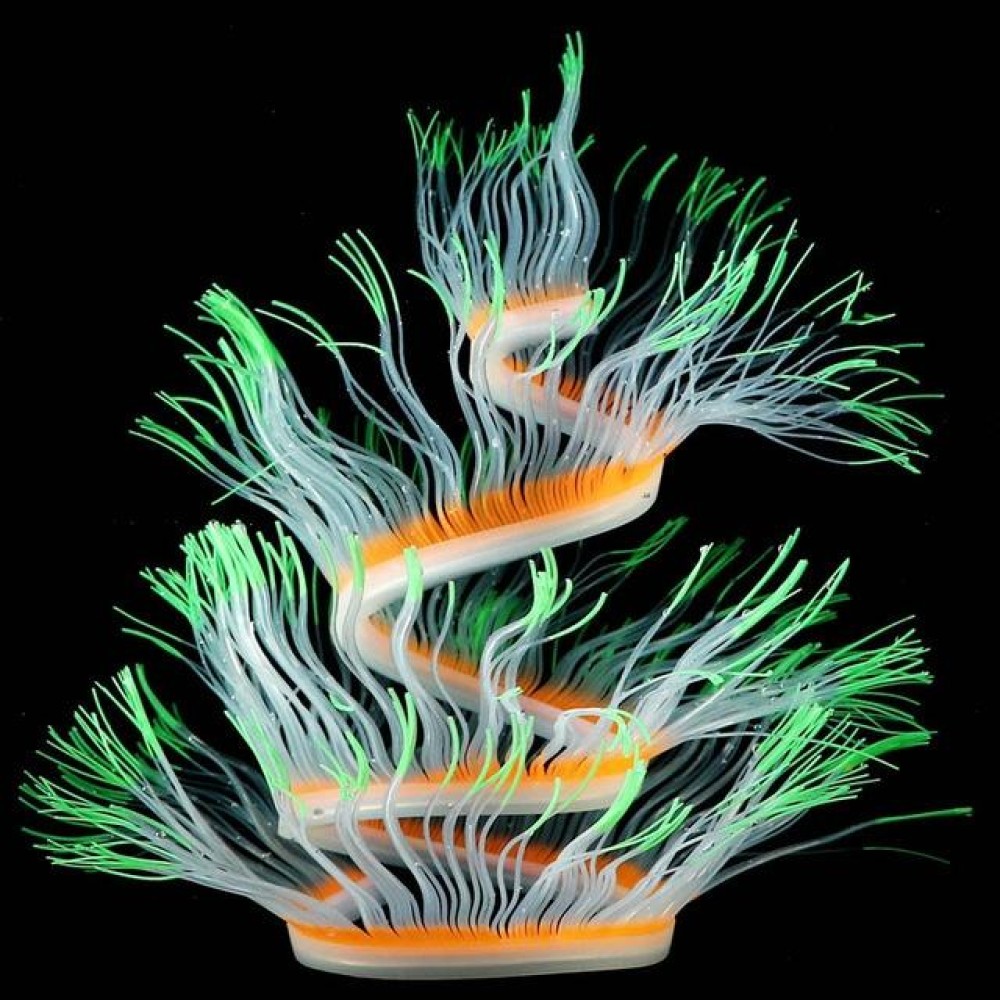 Aquarium Fish Tank Landscaping Decoration Silica Gel Simulation Software Coral Fluorescent Anemone, Size: 50cm(Green)