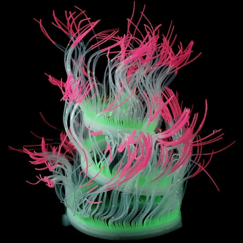 Aquarium Fish Tank Landscaping Decoration Silica Gel Simulation Software Coral Fluorescent Anemone, Size: 50cm(Pink)