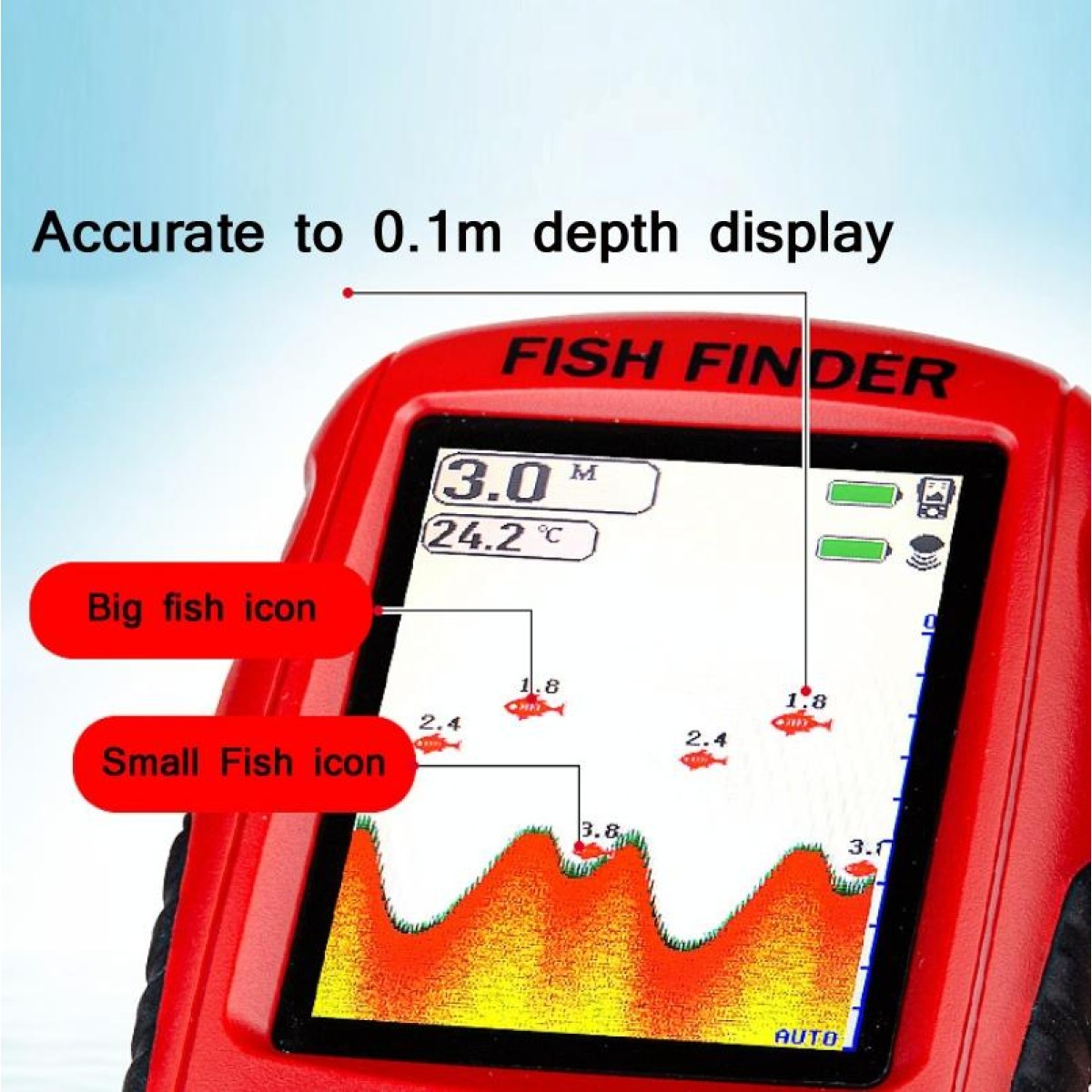 Color HD Screen USB Charging Dot Matrix Fish Finder，Random Color Delivery