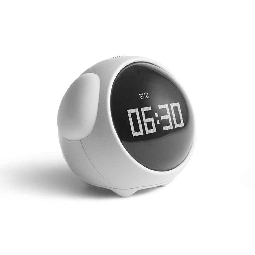 Cartoon Smart Alarm Clock For Children Bedroom Bedside LED Lamp Charging Electronic Digital Clock, Colour: White (Expression Version)